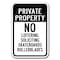 Signmission Safety Sign, 12 in Height, Aluminum, No Skateboarding - Priv A-1218 No Skateboarding - Priv - alternate 1